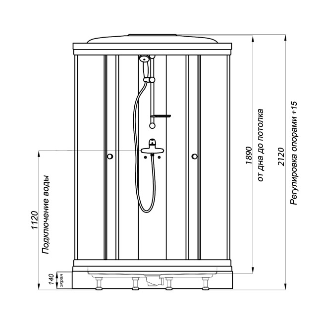 Душевая кабина "Ультра 90x90 А" ДН4, прозрачое Triton