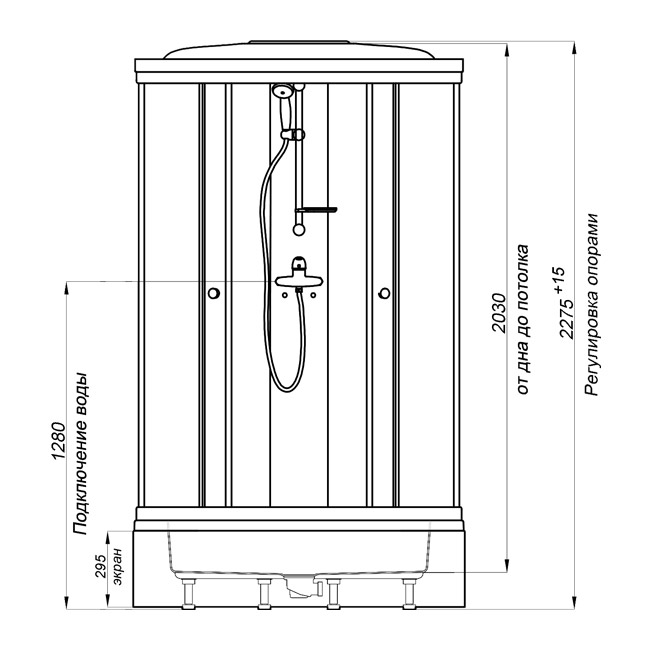 Душевая кабина "Ультра 90x90 В" ДН4, прозрачое Triton
