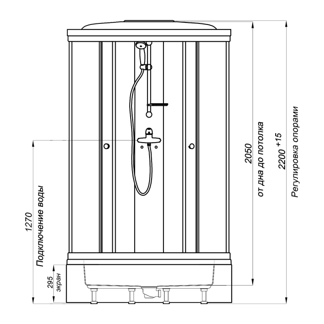 Душевая кабина "Ультра 90x90 В" ДН1, прозрачое Triton